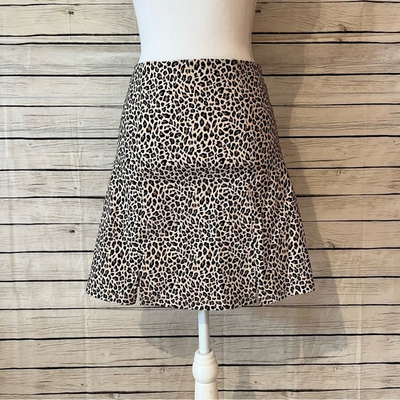 Topshop Women's Bengaline Mini Skirt in Tan Leopard Print Brown Size: 8 NWT - Picture 8 of 13